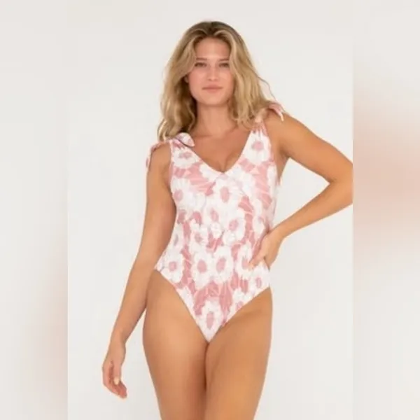 Citrine Swim Resort Magnolia Bathing Suit Pink White ONE PIECE Swim Floral $198 - Image 4
