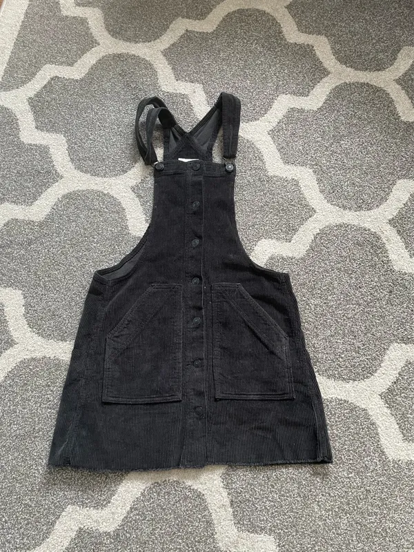 American Eagle Black Corduroy Overall Dress - Image 2