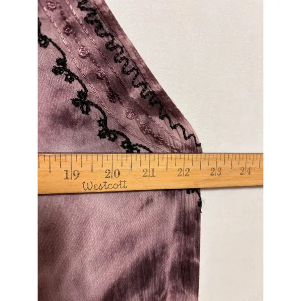 Tie Dye Midi‎ Dress Cover-Up Womens OSFM Purple Embroidered Boho Hippie Festival - Image 8