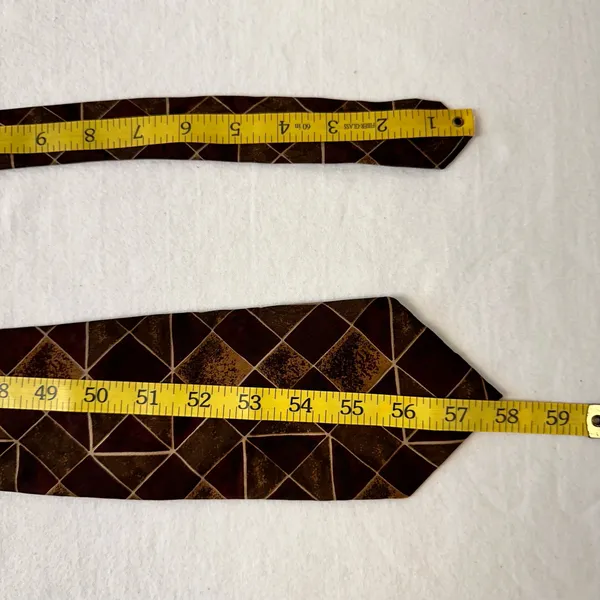 Robert Talbott Studio Mens Tie Geometric Brown Multicolor Necktie Vintage Cravat - Image 6
