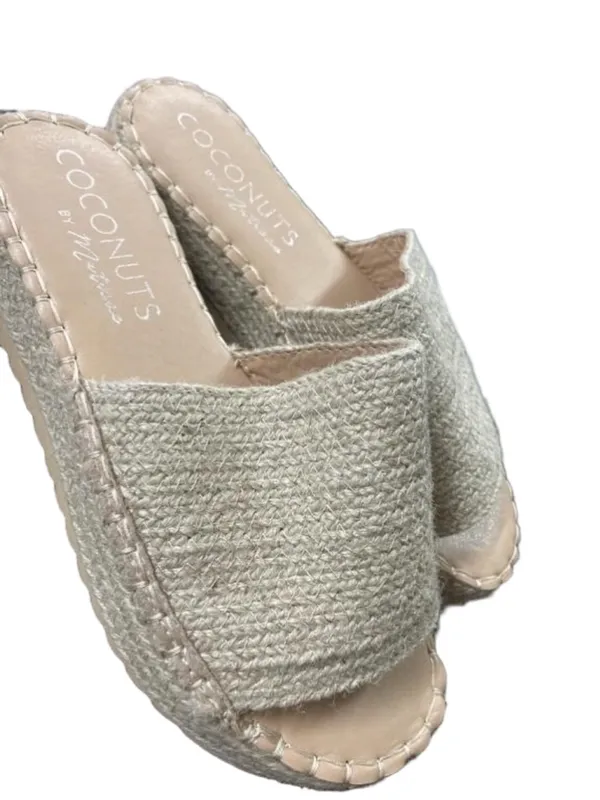 Coconuts by Matisse Del Mar Platform Slide Sandals Natural Raffia Size 9M - Image 2