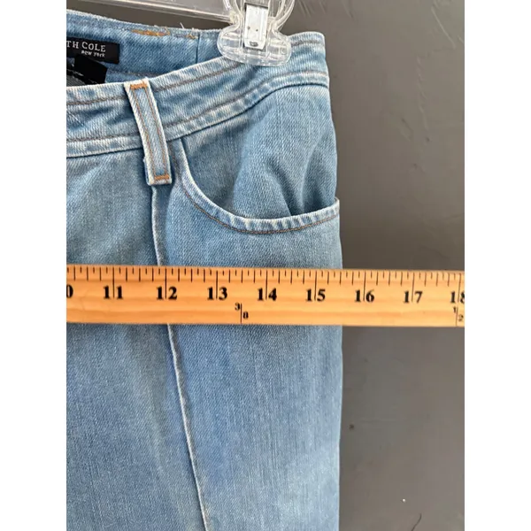 Kenneth Cole Vintage Y2k 28 Tall Light Wash Straight Leg Jeans No Back‎ Pockets - Image 6