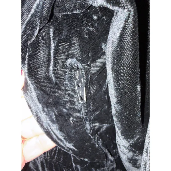 Vintage Donna Morgan Black Velvet Maxi Dress Long‎ Sleeve Side Zip 13/14 - Image 13