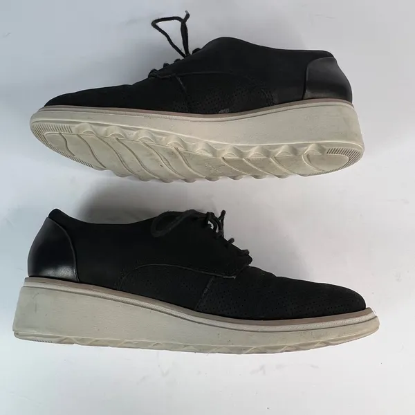 Clark's Women's Black Perforated‎ Oxford Platform Wedge Shoes US 7 C1Z Preppy - Image 5