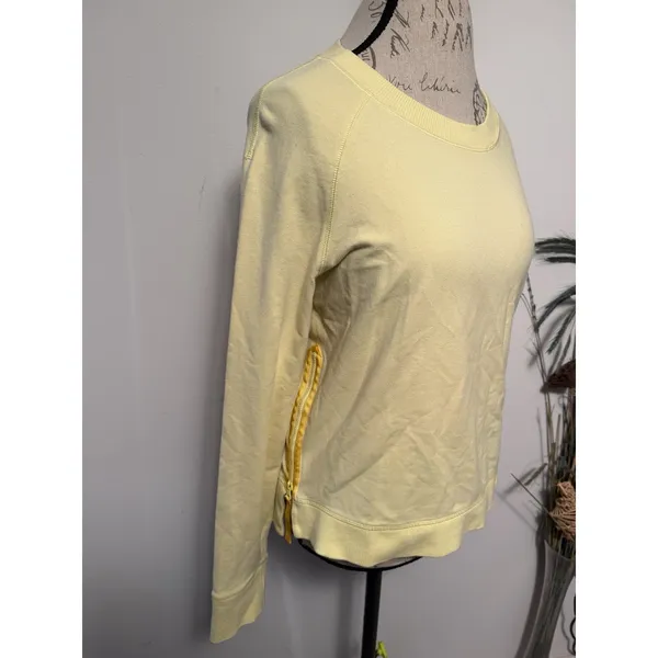 Lululemon Rejuvenate Crewneck Pullover Zipper Sweater Mellow Lemon‎ Size 10 Flaw - Image 2