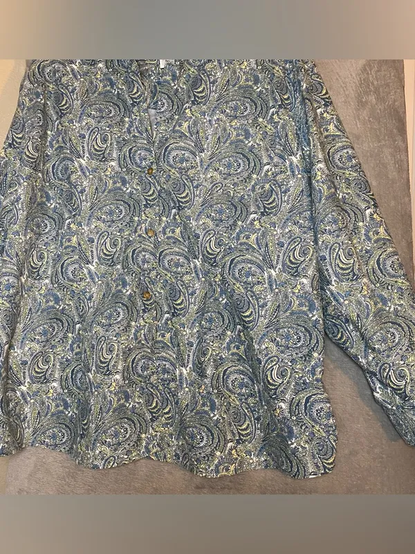 Charter Club Paisley Button Up Long Sleeve Earthy Size 24W Boho Career Modest‎ - Image 3