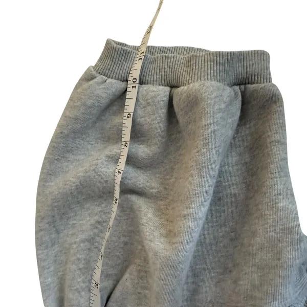 Aerie Seams Right Puff Sleeve Crop Top Medium Heather Gray Grey Athleisure - Image 10