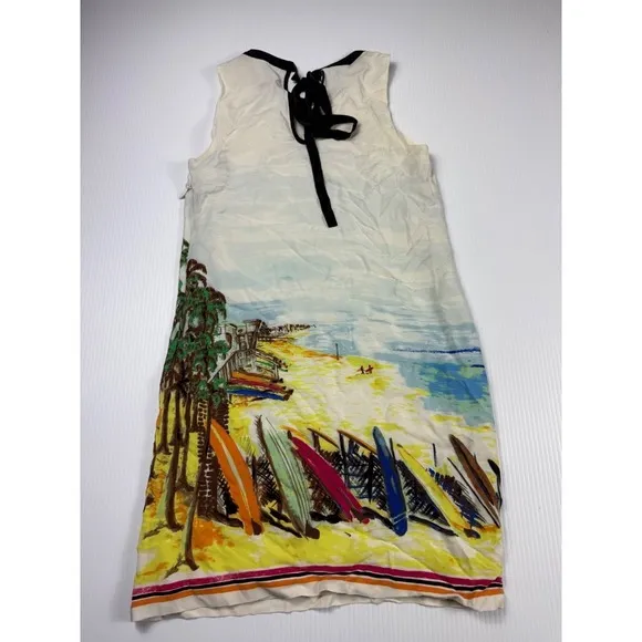 Juicy Couture Beach Print Dress Sleeveless Casual Sundress Black Trim‎ S - Image 8