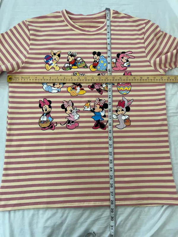 Disney Easter Characters Striped Pearl T-Shirt Pastel Size L NWOT - Image 6