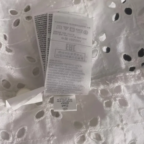 Gap Eyelet Shirt Dress‎ White Small - Image 13