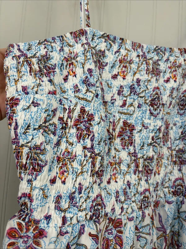Target x Roller Rabbit Smocked Sleeveless Floral Maxi Dress Women’s Size Medium - Image 3