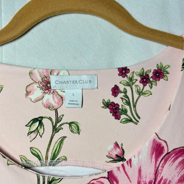 NWOT Charter Club Pink Floral Dress Size L - Image 5