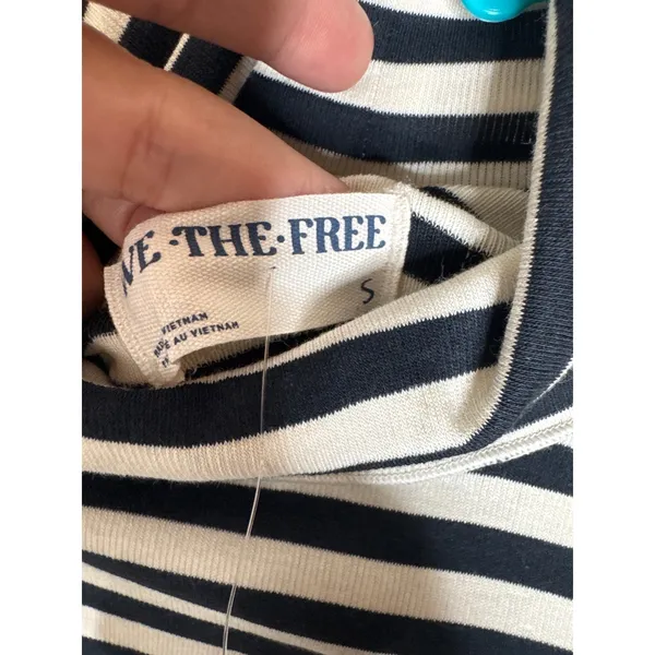 NWT Free People We The Free Good Good Stripe Turtleneck Top - Black Combo Size S - Image 4