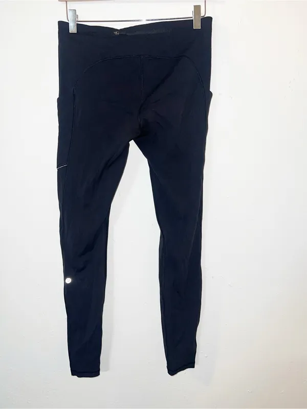 Lululemon Women’s Black Active Leggings with Side Pockets and Reflective Details - Image 7