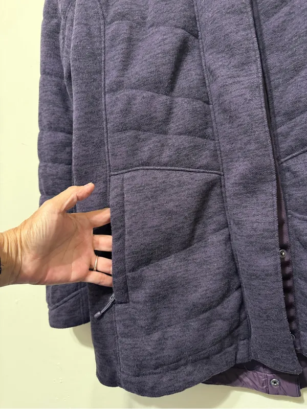 The North Face Women's Purple Quilted Hooded Jacket L - Image 2