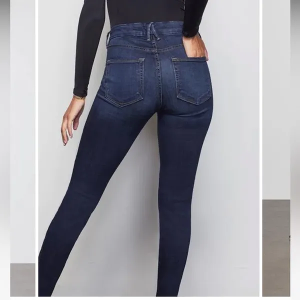 Good American High Rise Good Legs GAGL103 in Dark Blue089 Size 4 27 - Image 3