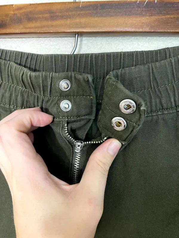 Madden Girl Womens Cargo Jogger Pants Olive Green Size XL - Image 5