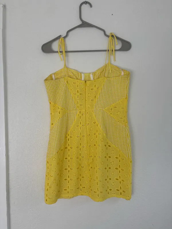 Yellow Eyelet Dress - Image 4