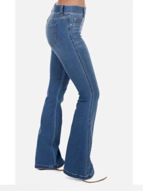 SPANX Pull‎ On Flare Jeans in Vintage Indigo Size XL Stretch Denim - Image 4