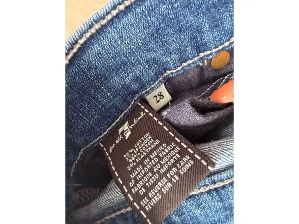 7 FOR ALL MANKIND Roxanne Medium Wash Jeans Size 28 - Image 7