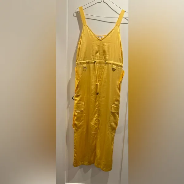 Love The Label Anthropologie Sleeveless Utility‎ Dress Yellow Size XS - Image 4