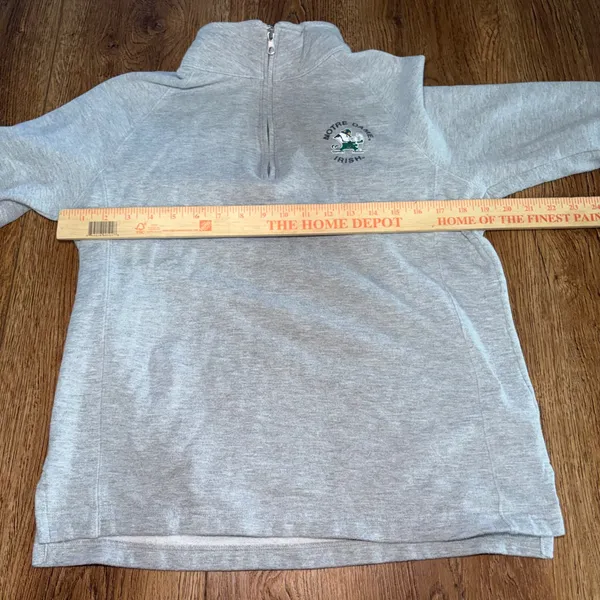 Gear For Sports Notre Dame Fighting Irish Quarter Zip Sweatshirt Gray Womens M - Image 6