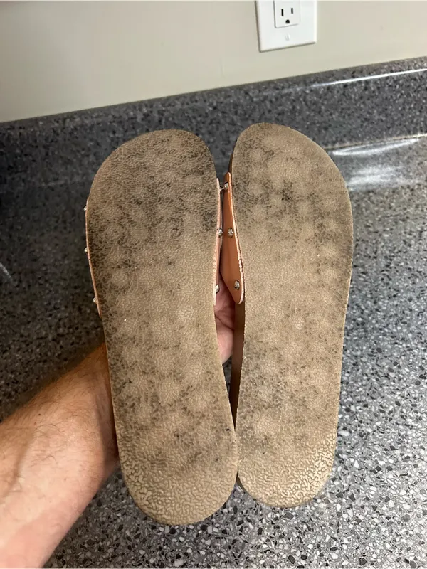 MIA Tan Slide Sandals with Buckle Detail - Image 4