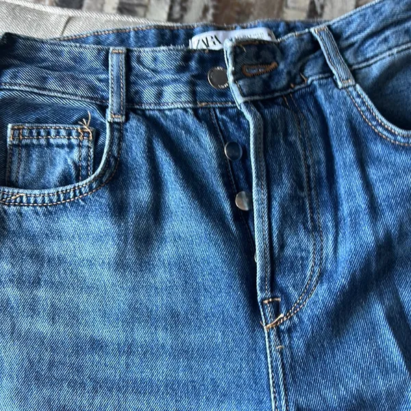 Zara Blue Denim Straight Leg Jeans‎ - Image 4