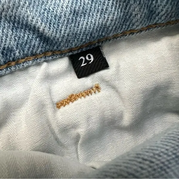 7 For All Mankind Josefina Skinny Boyfriend Distressed Jeans Light Wash Size 29 - Image 10