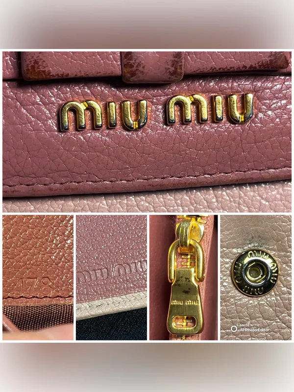 Miu Miu Madras Bicolore Trifold Frame Wallet Kiss Lock Pink WOC 5ME120 Box - Image 7