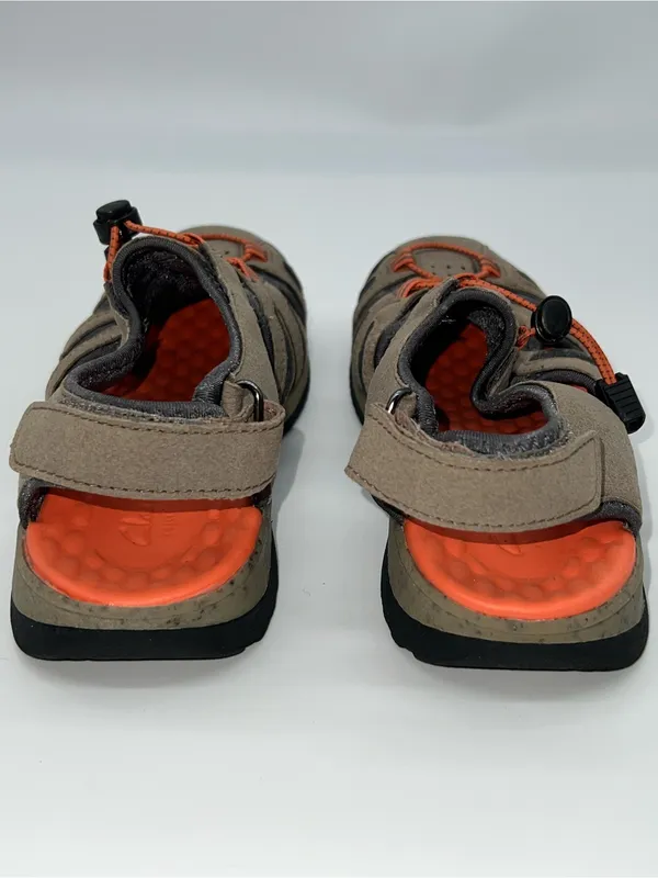 Clarks Tuvia‎ Women's Hiking Sandals in Taupe and Orange Hook and Loop Back-Sz 7 - Image 6