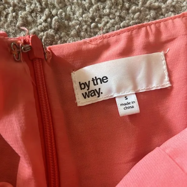 Revolve By‎ the Way. Jenny Tube Front Tie Textured Coral Mini Dress small - Image 10