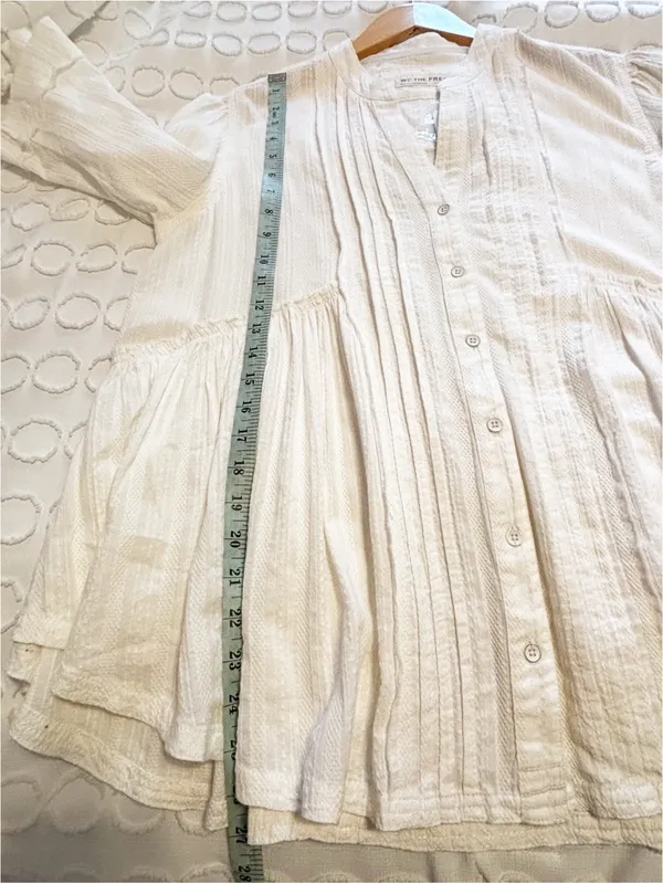 Free People We the Free Willow Button Down Ivory NWT size Small Light Boxy Airy - Image 13