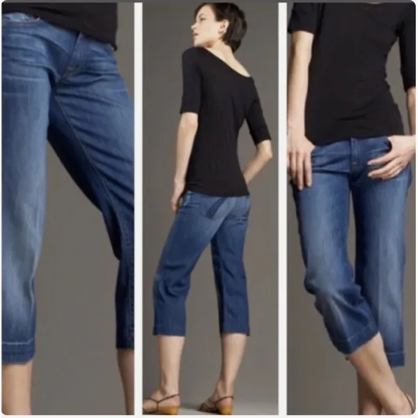 7 For All Mankind 7FAMK Dojo Crop Jeans Medium Wash Size 27 - Image 2