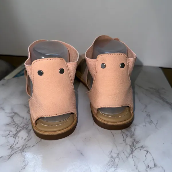 Sorel Ella Sandal Women 9.5 Pink Leather Elastic‎ Ankle Strap Open Toe Boho - Image 7