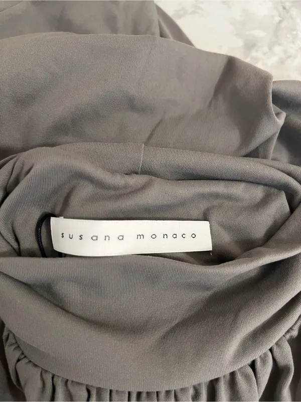 Susana Monaco Womens Gray Halter Dress Size S Nylon & Spandex - Image 3