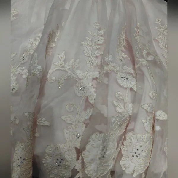 PC Mary’s Blush Princess Beaded Corset Gown Strapless Boned Bodice Prom/Wedding - Image 8