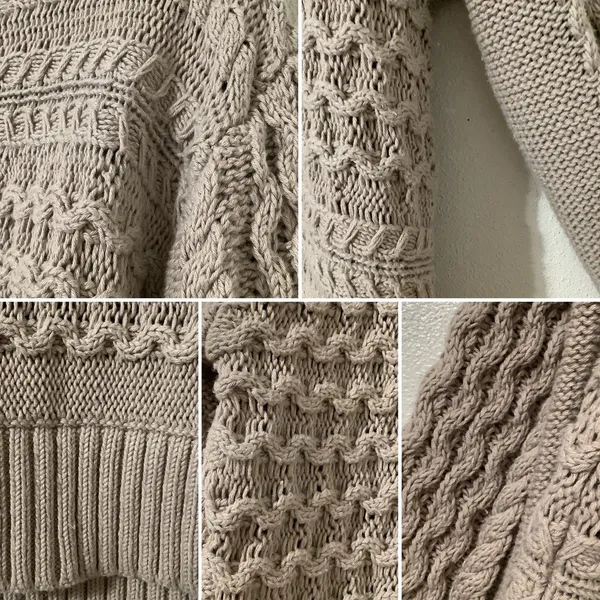 Haven Well‎ Within Quiet Luxury Organic Cotton Cable Knit Funnel Neck Sweater S - Image 7