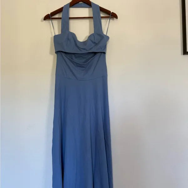 Reformation Sonali Knit Blue Cutout Dress - Image 2