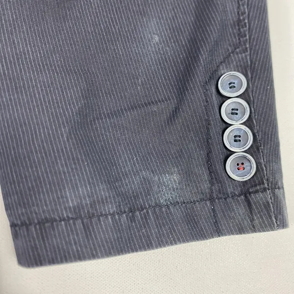 CG Blazer Sport Coat Mens XL Blue‎ Pinstripe Cotton Blend Two Button Jacket - Image 2