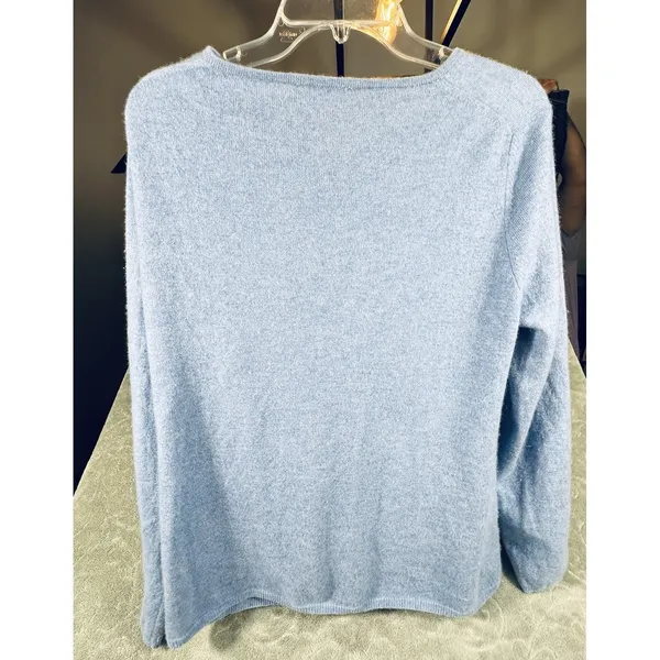Pure Cashmere 100% Cashmere Cardigan Sweater Women M Button Up Preppy Minimalist - Image 2