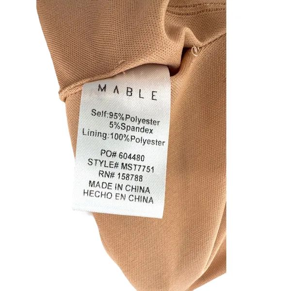 Amable by Mable Tan Rhinestone Mesh Two Piece Skirt‎ Set Party Cocktail - Image 5