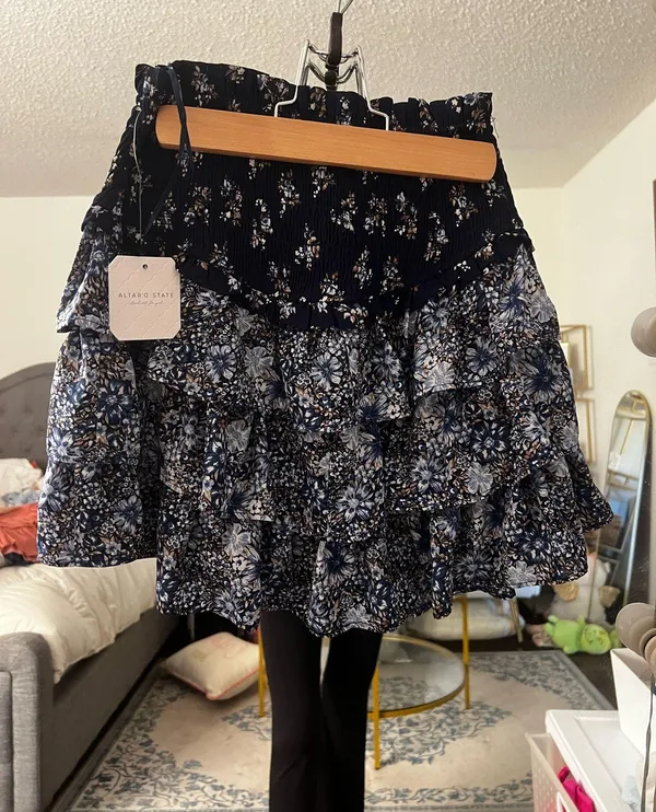 Altar'd State Blue Floral Mini Skirt - Image 5