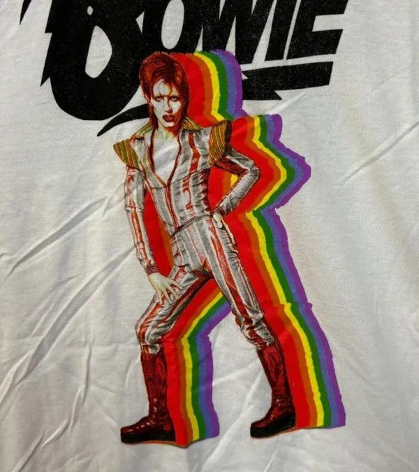 David Bowie Ziggy Stardust Rainbow Starman Rock Tee XL - Image 2