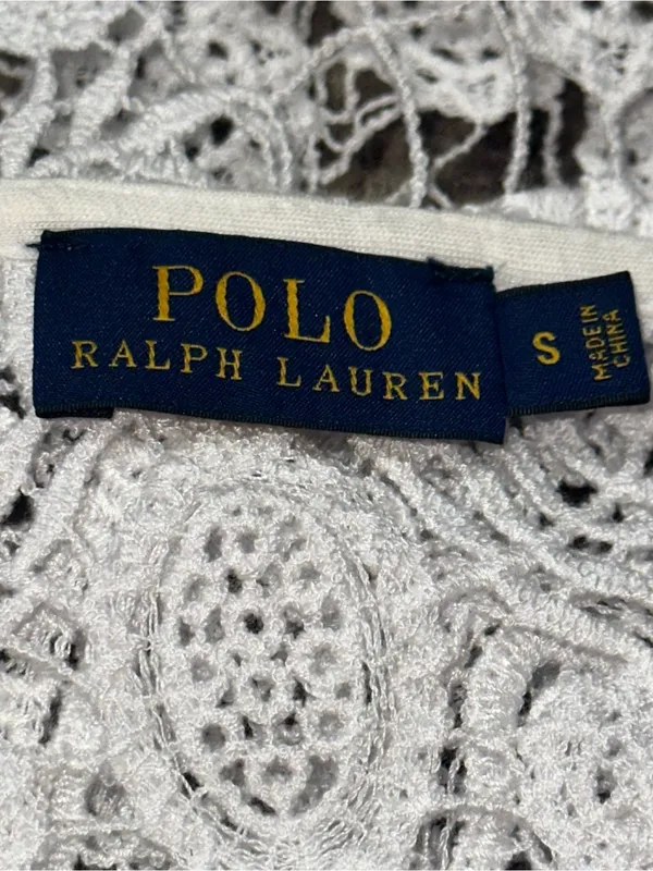 Polo by Ralph Lauren Women’s Size S White Crochet Lace Short Sleeve Blouse Top - Image 6