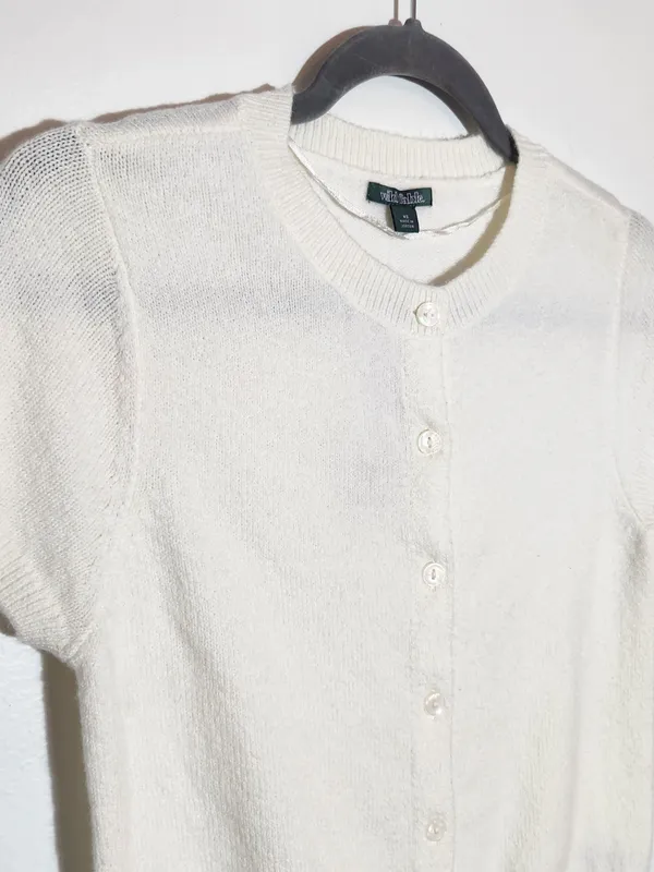 Wild Fable Cream Short Sleeve Button Down Cardigan Sweater Size XS NWT - Image 3