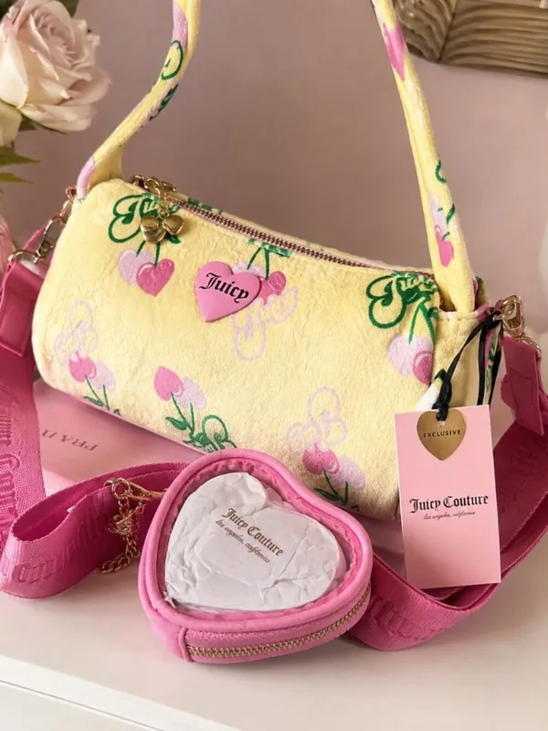 Juicy Couture Yellow Iris Cherry Retro Shoulder Crossbody Bag NWT - Image 2