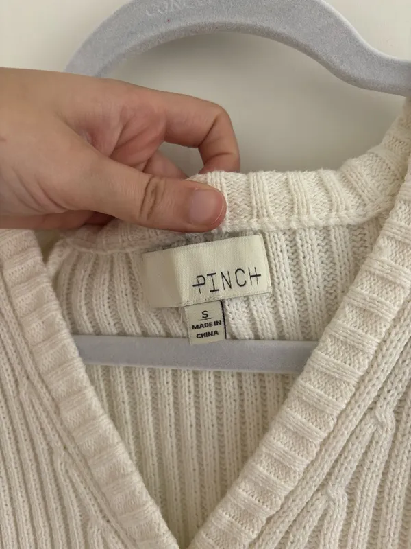 Cropped Cream Ribbed Button-Front Women’s Sweater pinch brand - Image 2