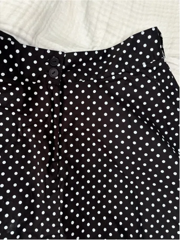 Women's Janette Polka Dot Skater Skirt Size M Black White Tulle A line - Image 8