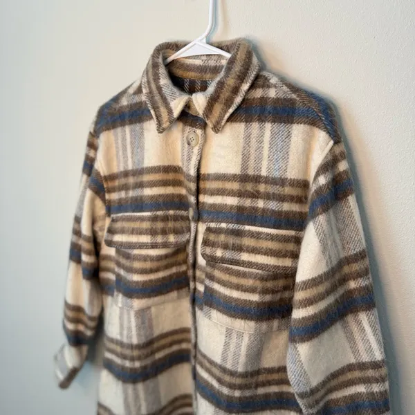H&M Coat Long Wool Blend Grey - Image 4